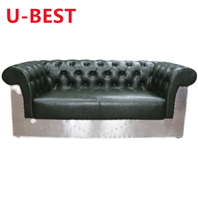 American Retro Industrial Style Leather Sofa