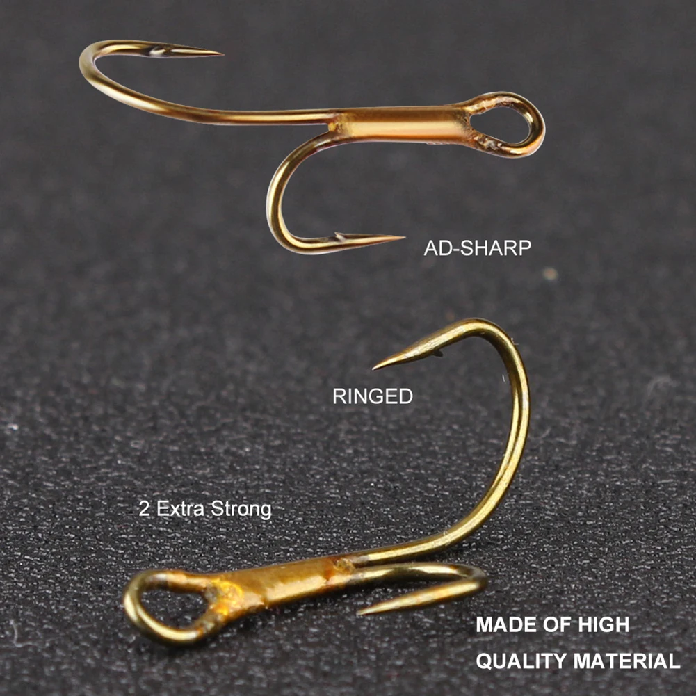 

20pcs/set Fishing Double Hook Worm Lure Large Eye Barbed Crank Hook High Carbon Steel Pike Fishhook 1/2/4/6/8# Pesca Accessories
