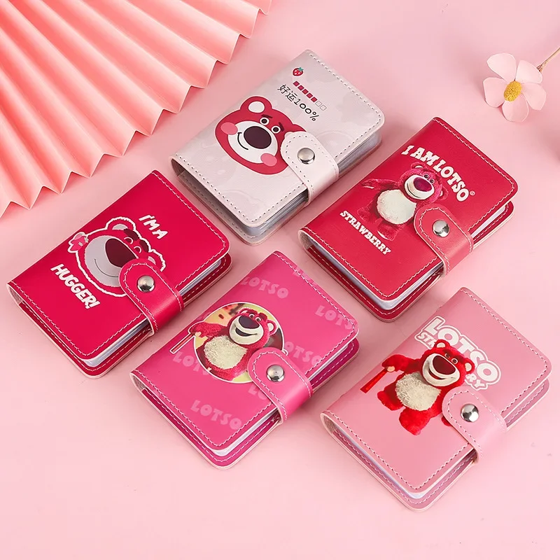 Disney Stitch Card Bags Cartoon Lilo & Stitch Winnie The Pooh Leather Driver's License Document Clip Women Credit Card ID Holder