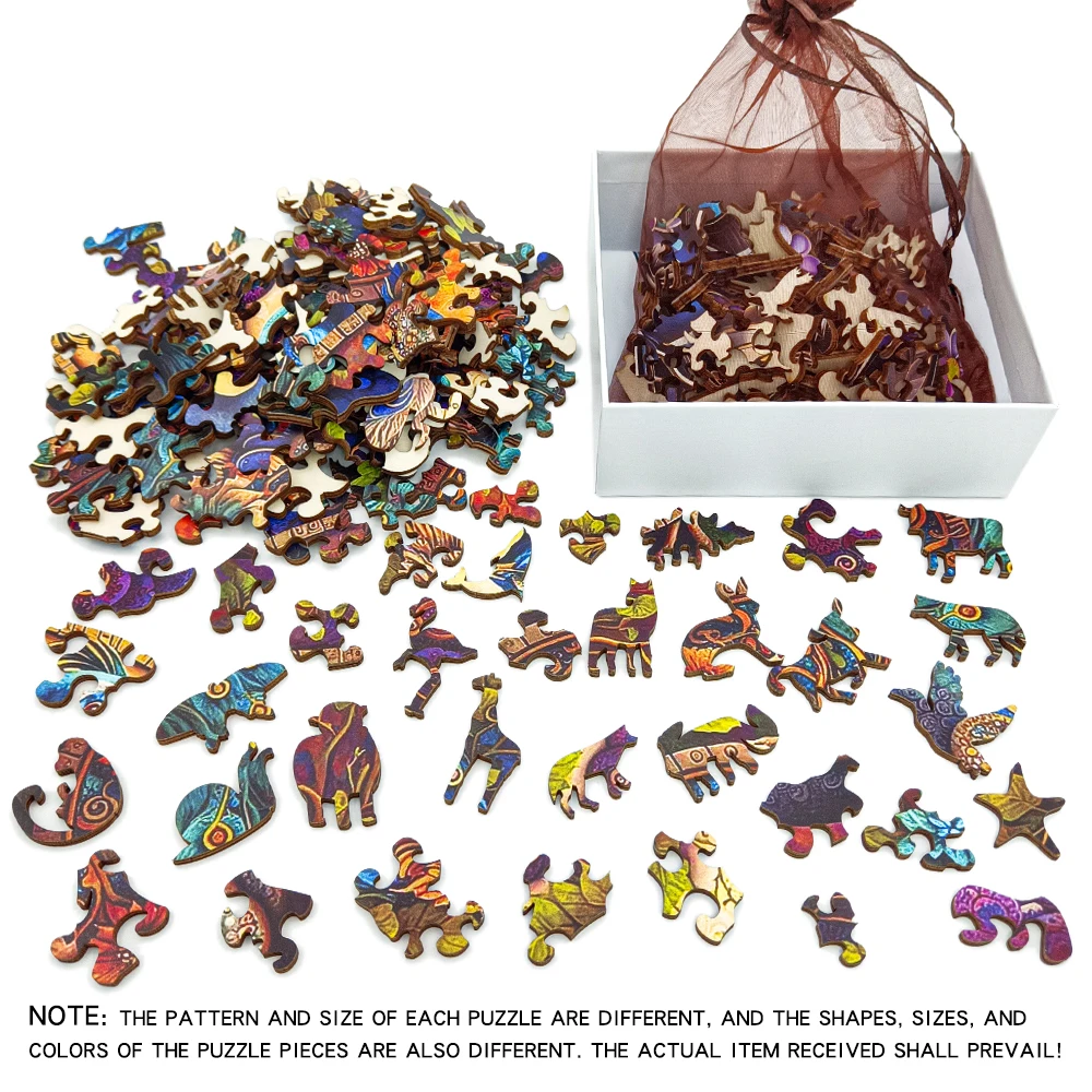 Jigsaw PuzzleHummingbird Disc Wooden Colorful, Alien Shape Animal Jigsaw Puzzle Adult Stress Relief Super Difficult EducationaL 6