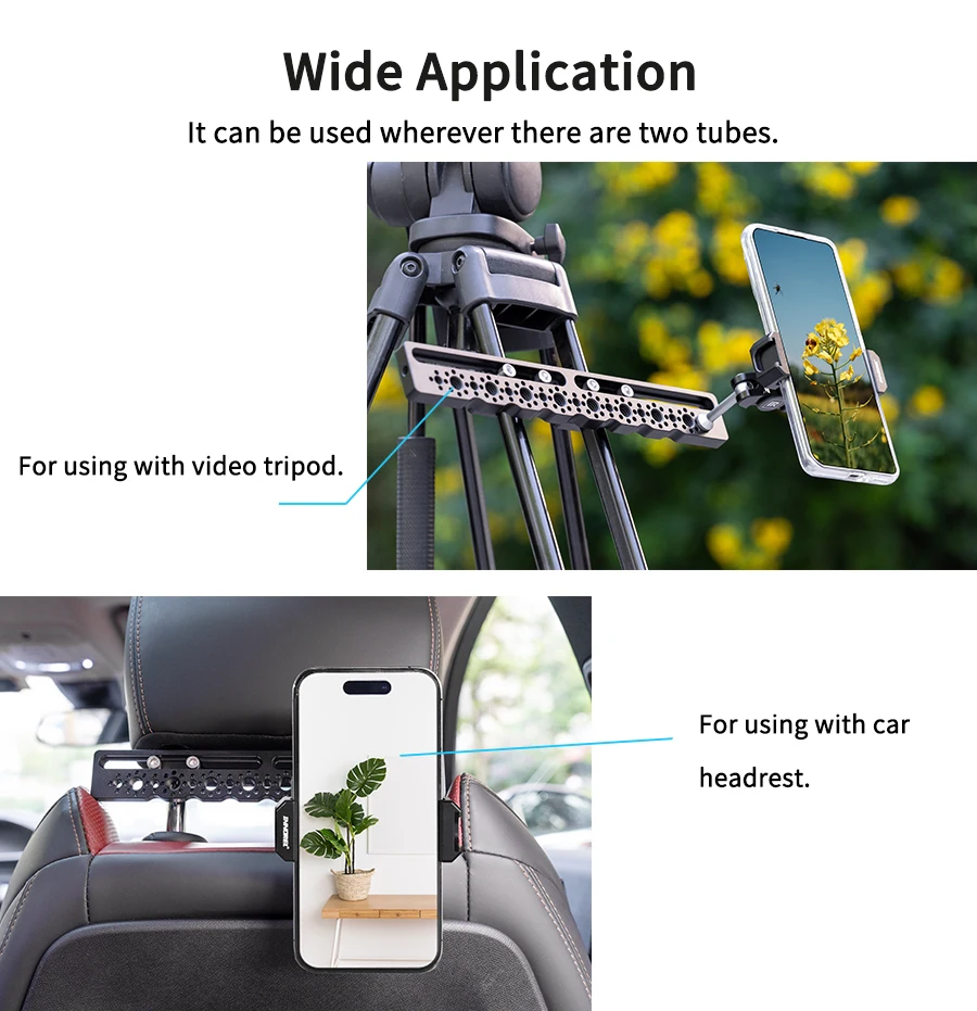 INNOREL TB2403 Auto-Kopfstützenhalterung mit 1/4-Zoll-Schraube, Schießverlängerungshalterung für die Installation von Kamerakäfigen, Auto-Kopfstützen – Detail 3