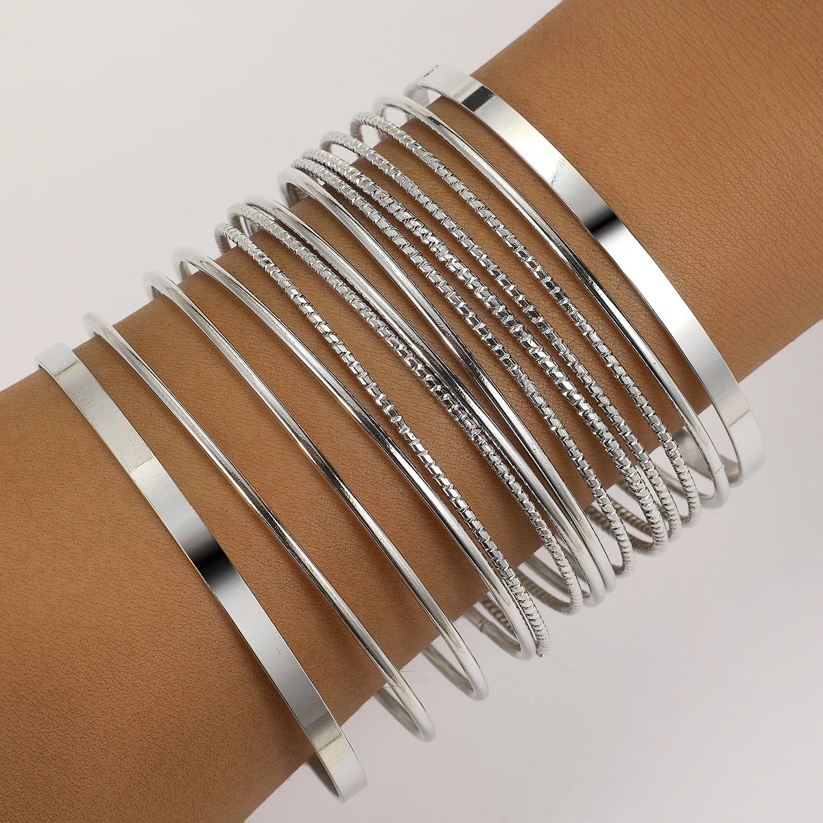 12pcs Punk Gold Color Chain Bracelets Set for Women Boho Thick Charm Curb Cuban Bracelet Bangles Fashion Jewelry Gift 2024 New