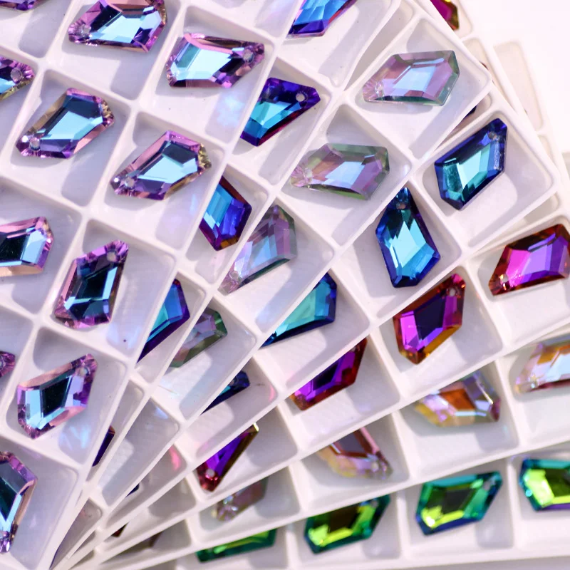 Manufacturer diamond rhombic crystal single hole crystal pendant DIY necklace earrings bracelet accessories
