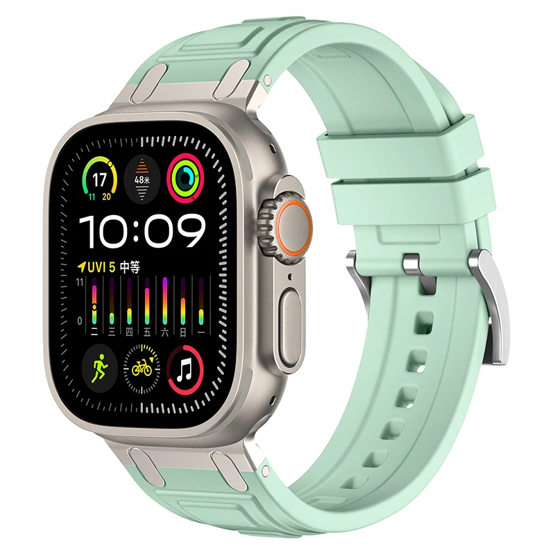 Enhanced Silicone Strap with Modified Metal Integration for Smartwatch Wristbands