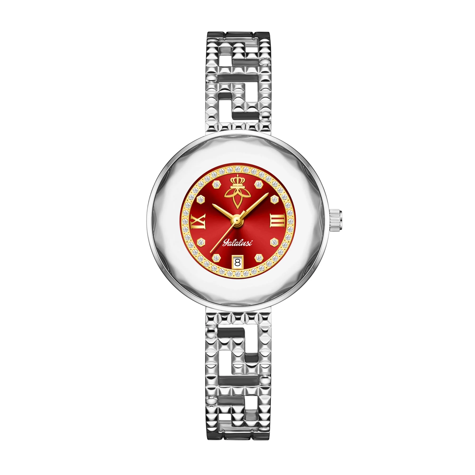 Elegant Women's Luxury Diamond-Studded Bracelet Watch - Water-Resistant Quartz Timepiece
