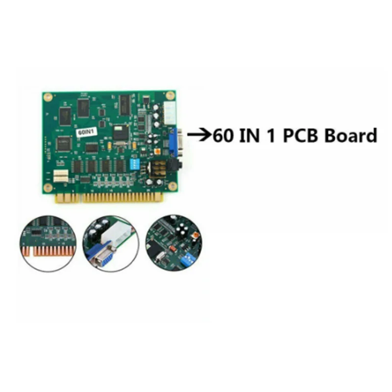 ABGN 2X 60 in 1 멀티케이드 PCB 보드 아케이드 게임 보드 (28핀 케이블 VGA 출력 포함) Jamma 아케이드용 수평형 아케이드 게임 보드