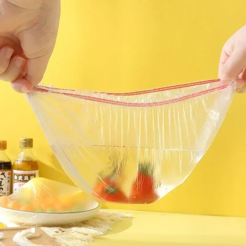 Food Cover Fresh Keeping Bags Plastic Food Storage Bags Plastic Food Cover Disposable Food Cover Food Storage Bags 50/100/200PCS Disposable Plastic Bag Charlotte Food Cover