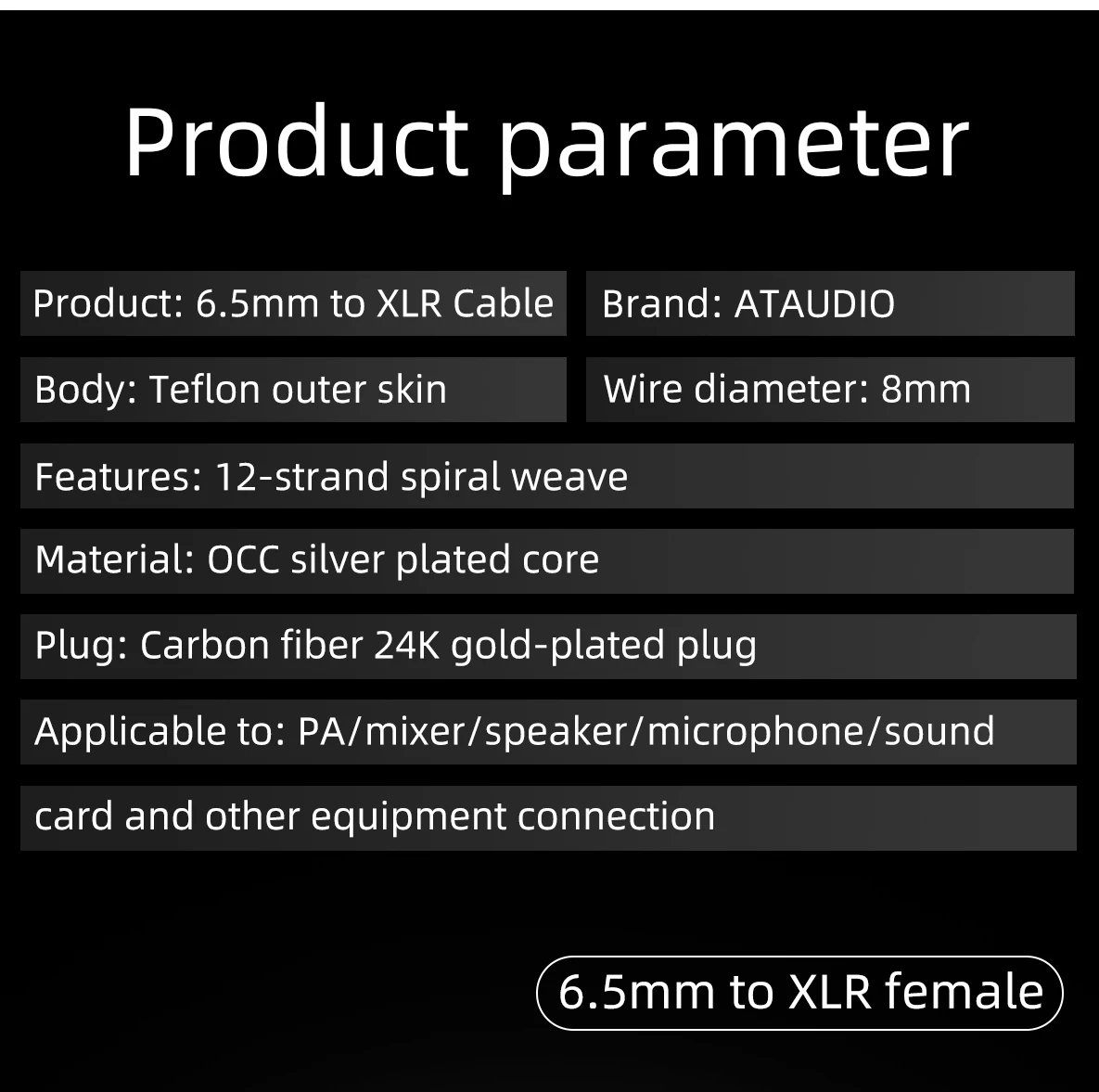 Trs para Xlr, 6,35 Mixer Jack, Amplificador