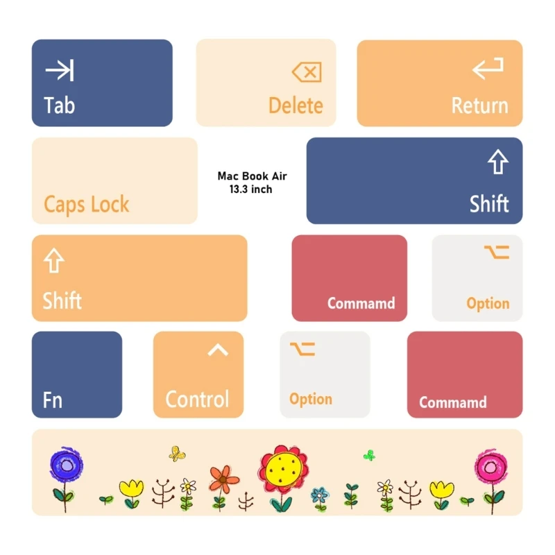 Keyboard Skin Stickers Keyboard Tearable Button Film Cartoon Cute Animation Texture Cover for macair keyboard stickers keyboard cover vinyl film sticker