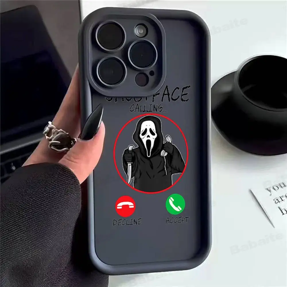 Heißer, gruseliger, schreiender Kunst-Handyhülle für iPhone 17 16 15 14 13 12 11 Pro Max Plus – Stoßfeste Silikonhülle – Detail 8