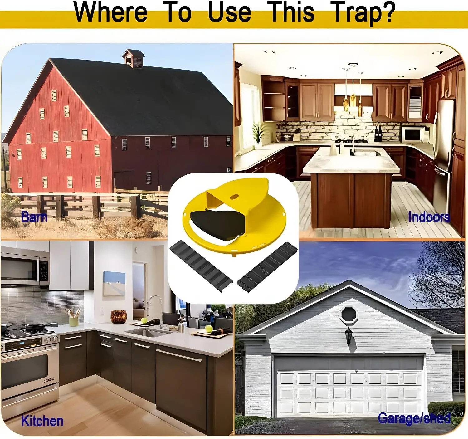 Double-end Mouse Trap Bucket Flip Lid -Multi-Catch Auto-Reset Humane or Lethal Rat Trap ABS Material -5 Gallon Bucket Compatible