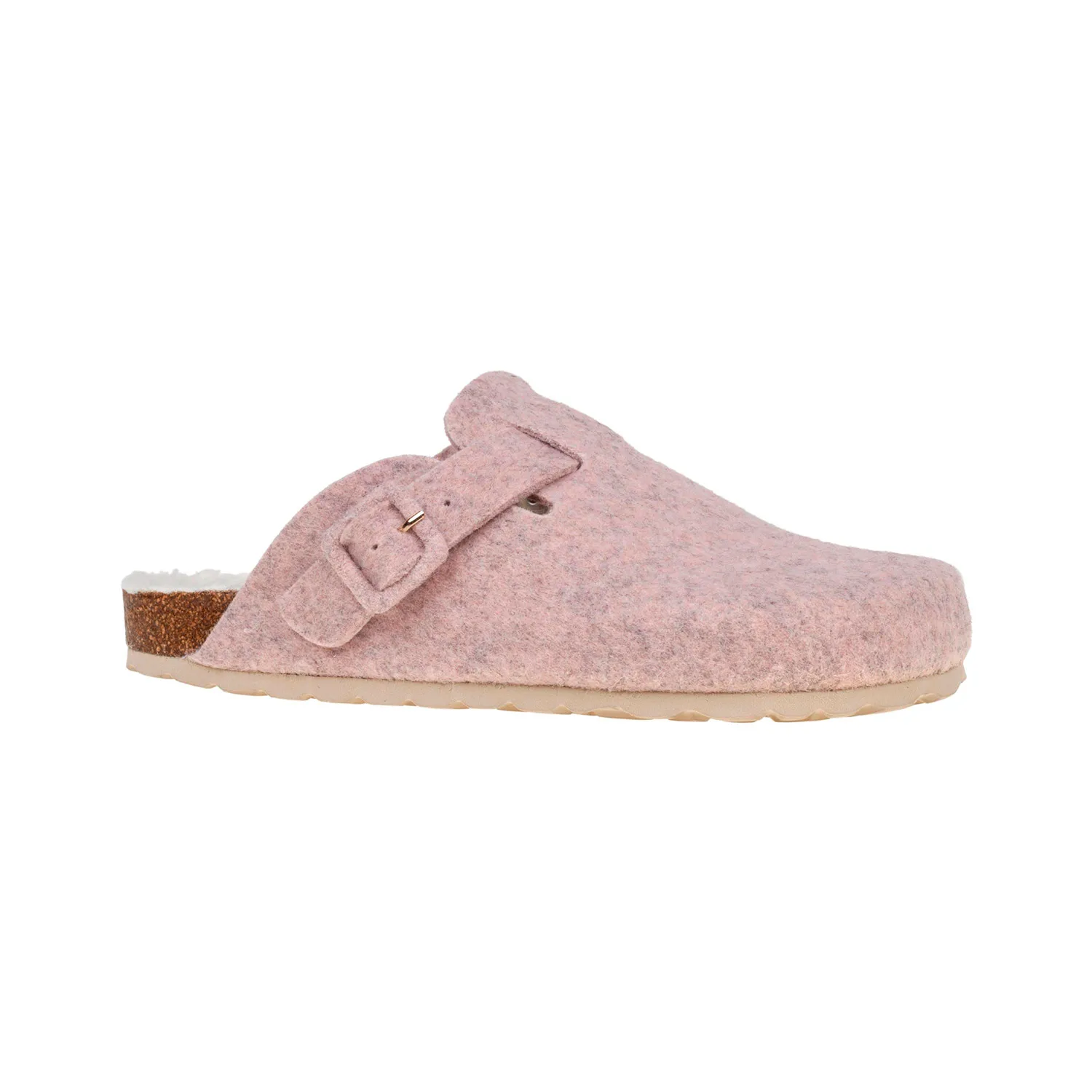 Zapatilla Estar por Casa Zuecos anatómicos con forro para las Mujeres, Zapatillas Invierno para Mujer, Marca 4049 Rosa, Detalle hebilla, Pantuflas de pelo para Andar por Casa, Calzado para