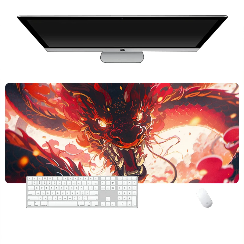 Anime Dragão Mat Desk, Borracha Antiderrapante, Bordas
