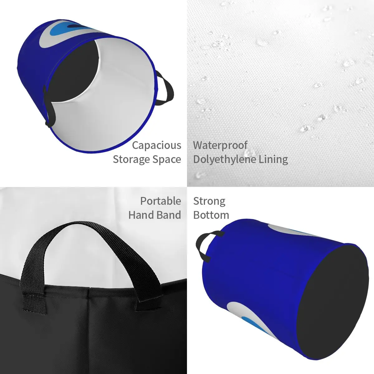 Nazar Evil Eye Protection Symbol Laundry Basket Collapsible Amulet Turkish Baby Hamper for Nursery Toys Storage Bins