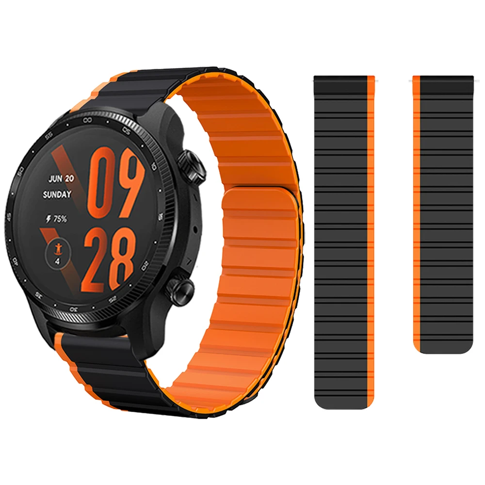 

Magnetic Strap For TicWatch GTH 2 / E3 Silicone Band For Ticwatch Pro 3 Ultra GPS LTE / GTX Replacement Watchband Bracelet