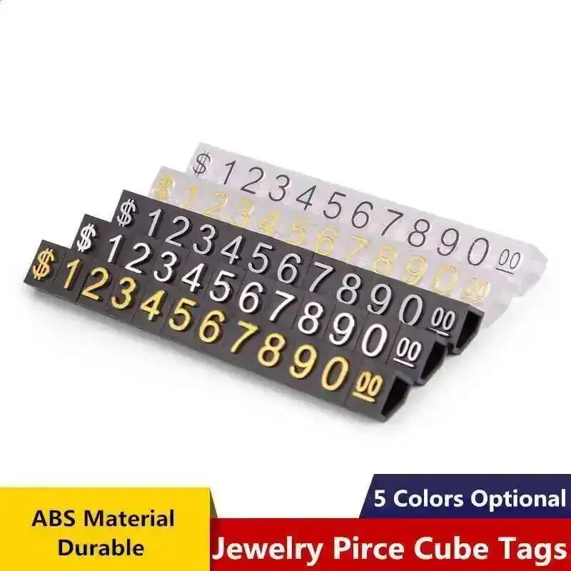 4x6mm Verstellbare Schmuck-Preiskuben-Etiketten, Mini-Zählblock-Set, Verkaufspreis-Anzeigeständer, 30 Stück – Detail 1