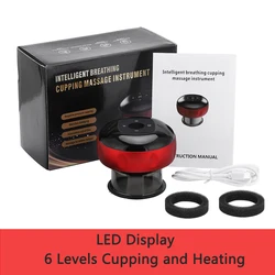 Advanced Electric Heating Cupping Massage Device for Enhanced Relaxation and Health (6 speed Led Red)