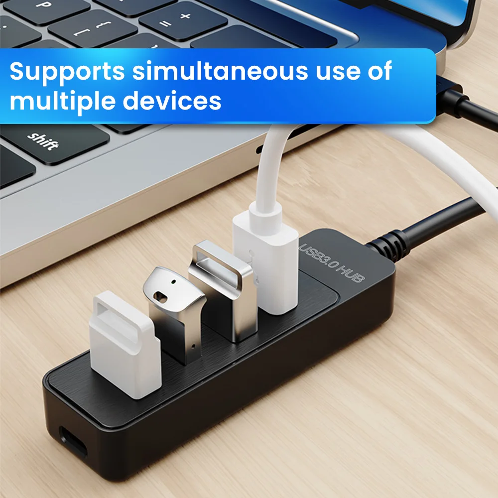 4-Port USB 3.0 Hub 2.0 Splitter Adapter Type-C Expansion Dock High Speed Transfer Multiple Expander USB C Splitter for PC Laptop