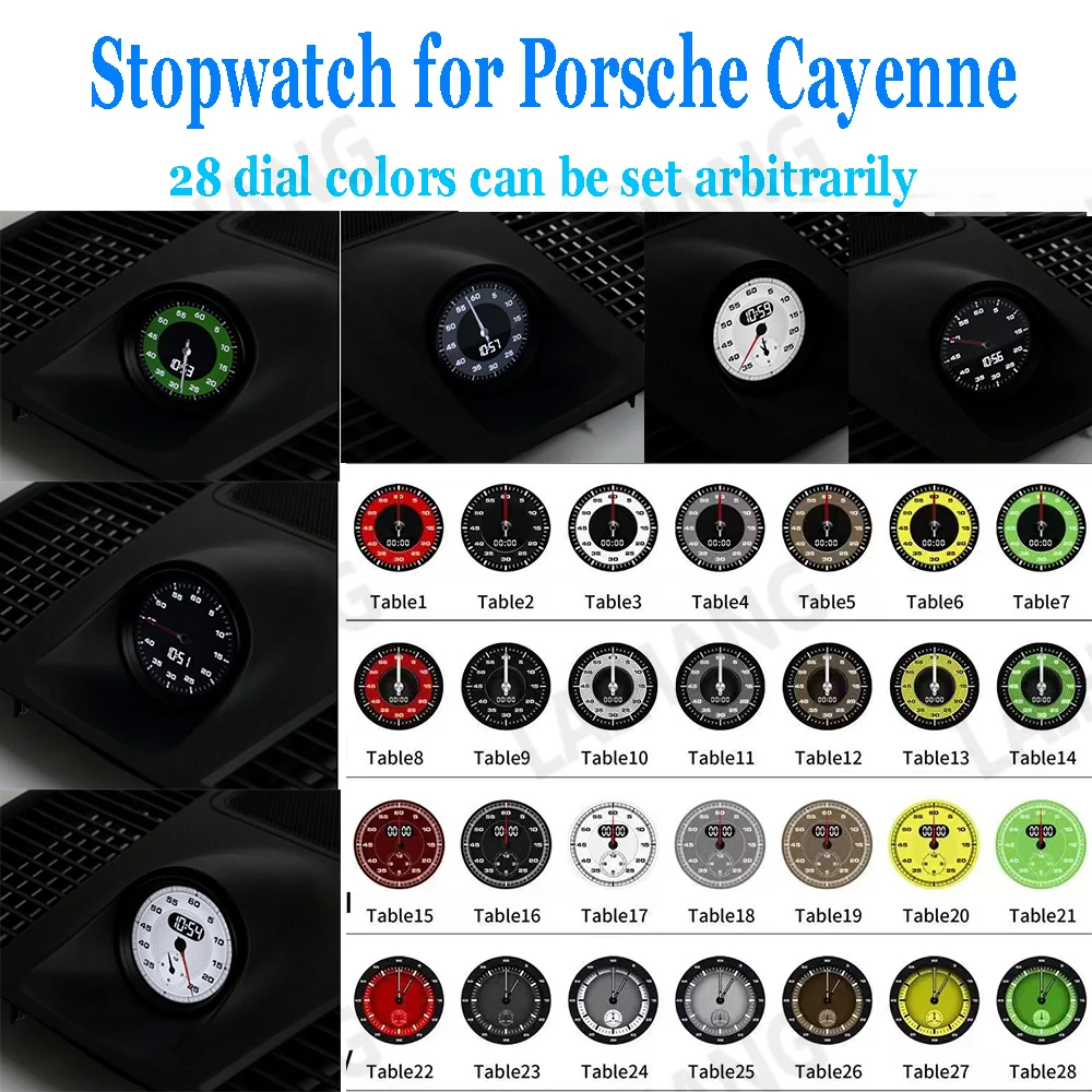 Sport Chrono LCD Stopwatch for Porsche Cayenne 958 958.2 E2.2 9Y0 9YA Clock Comp