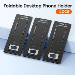 Toocki Portable Folding Universal Light Thin Phone Stand Holder (3PCS Black)
