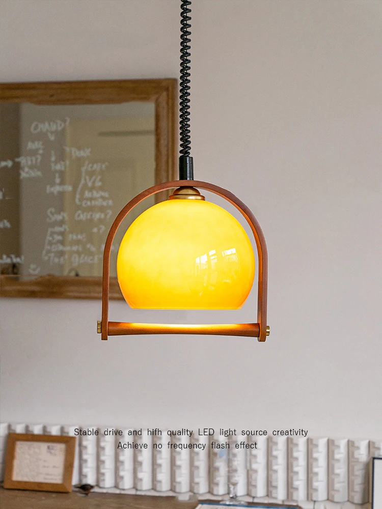 

Дизайнерская деревянная люстра в средневековом стиле, стеклянная лампа для прикроватного столика, гостиной, фойе, в японском стиле