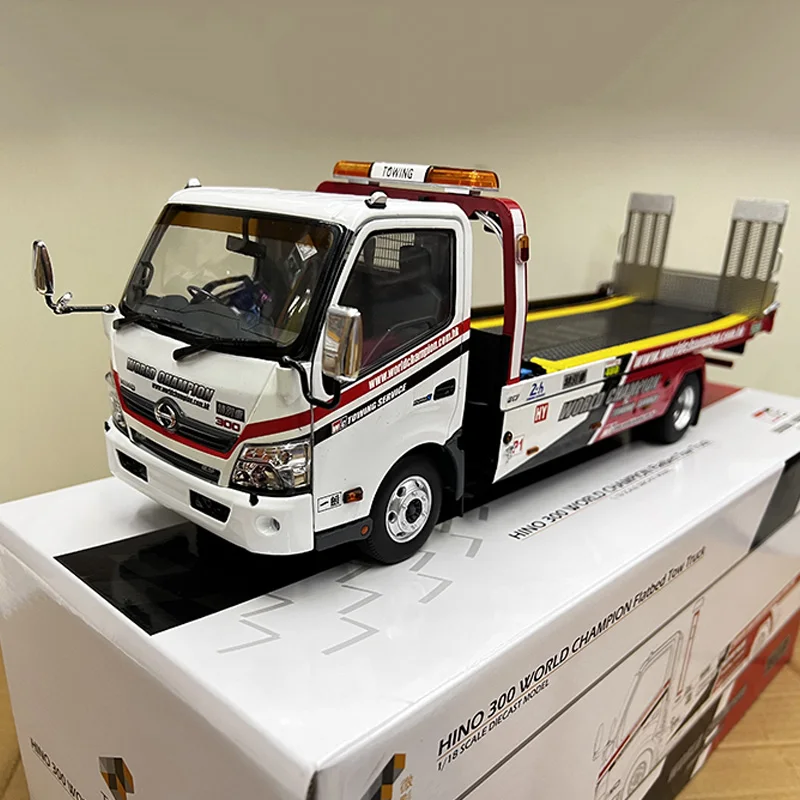 1/18 Scale Diecast Hino 300 Shell Flatbed Tow Truck Yellow