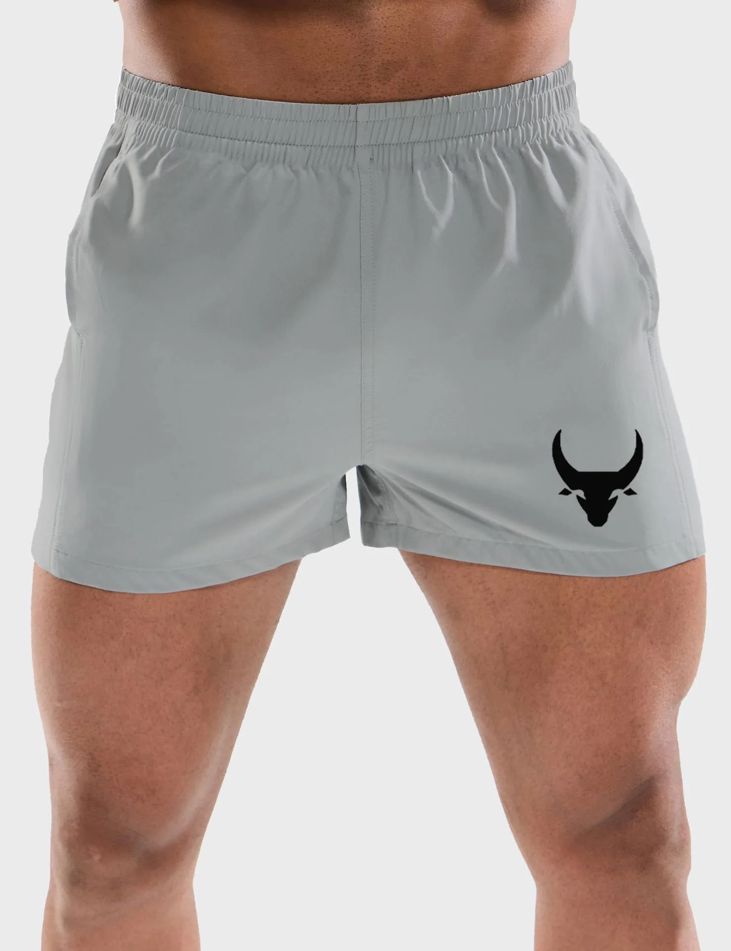 Summer men's sports bullhead shorts with zippered pockets, suitable for running and fitness, breathable quick drying shorts 3