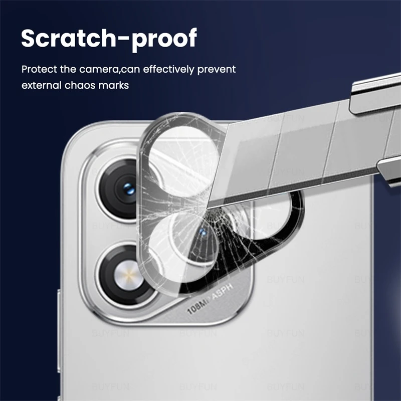 3-Pack 3D Curved Camera Protector Case with Tempered Glass Lens Cap