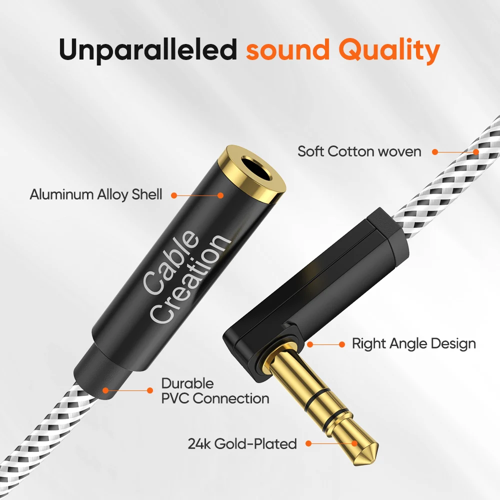 Aux cord – 3.5mm audio cable – 10ft – designed in Germany with break-proof  metal plug (headphone cable & aux cable for iPhone/car/laptop, auxiliary