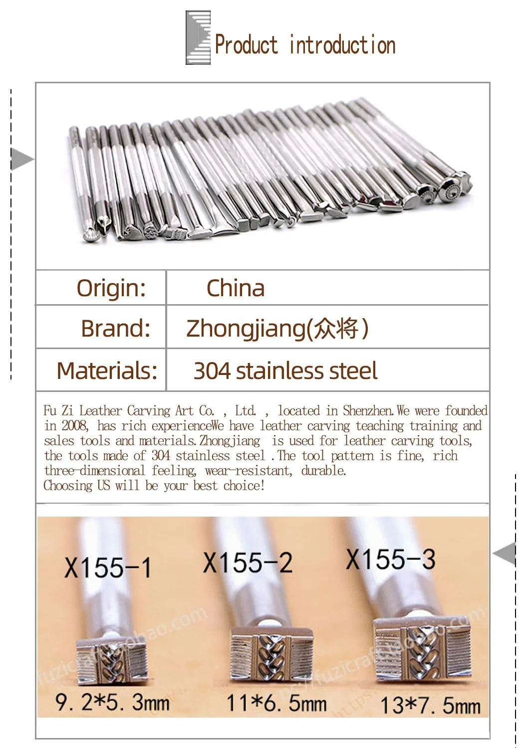 Leder arbeit Stempel werkzeug Weizen ohr Rand muster x155 Stempel Leders chnitzerei Stempel Stempel Werkzeug Zhong jiang – Detail 1