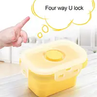 Organisateur de réfrigérateur, conteneur de stockage des aliments avec poignée de couvercle, boîte de conservation des aliments frais, étui de conservation du réfrigérateur, bac à légumes réutilisable 4 pièces 5