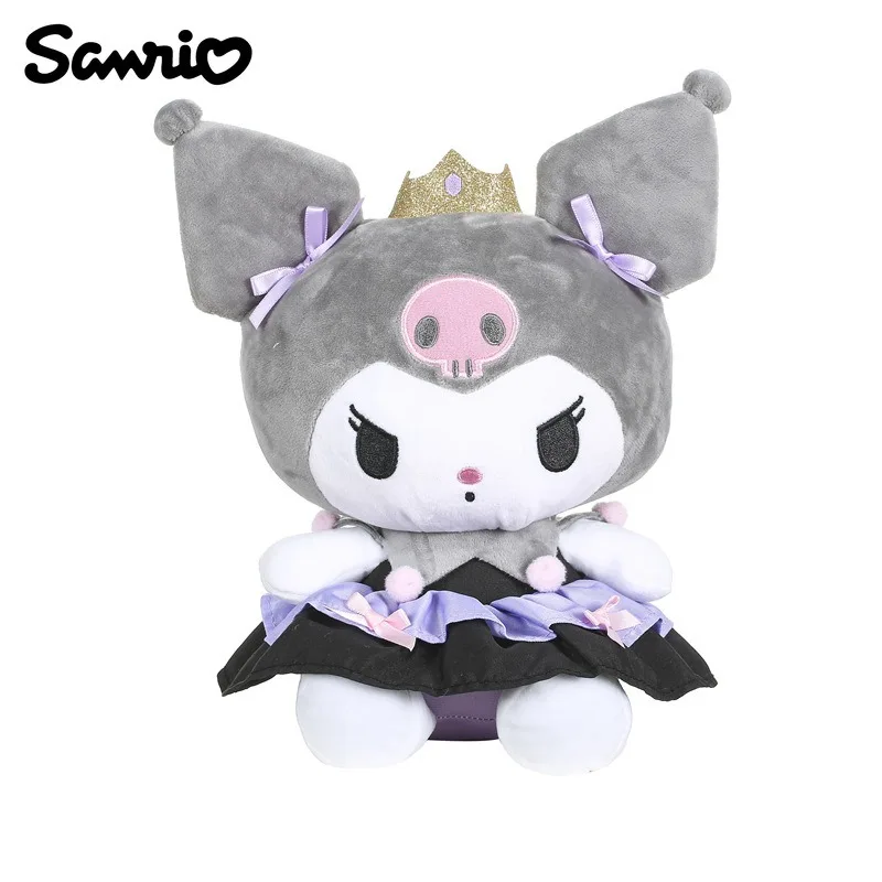 

MINISO Kuromi Dark Maid Embroidery Plush Doll Japanese Cartoon Drag Doll Cute Children's Table Ornaments Gifts for Girls