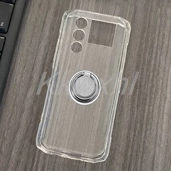 Ultimate Shockproof Phone Case with Back Ring Holder Bracket - Soft and Durable Design for Blade 10 Max (Ring Case Clear)