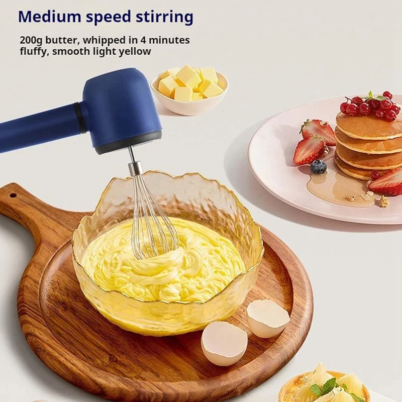 Cordless Hand Mixer Twin Stick Electric Whisk USB Rechargeable Handheld Electric Mixing 3 Speed Egg Beater For Baking egg beater,electric whisk,handheld electric whisk