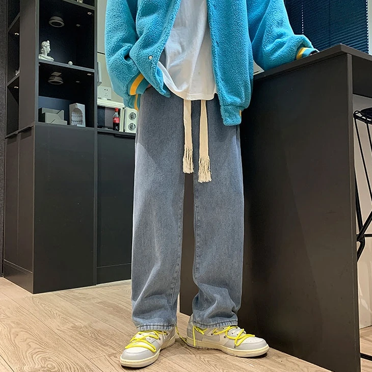 

Новинка зимние женские брюки ретро однотонные джинсовые брюки мужские прямые свободные джинсы в стиле хип-хоп Уличная одежда унисекс повседневные мешковатые брюки