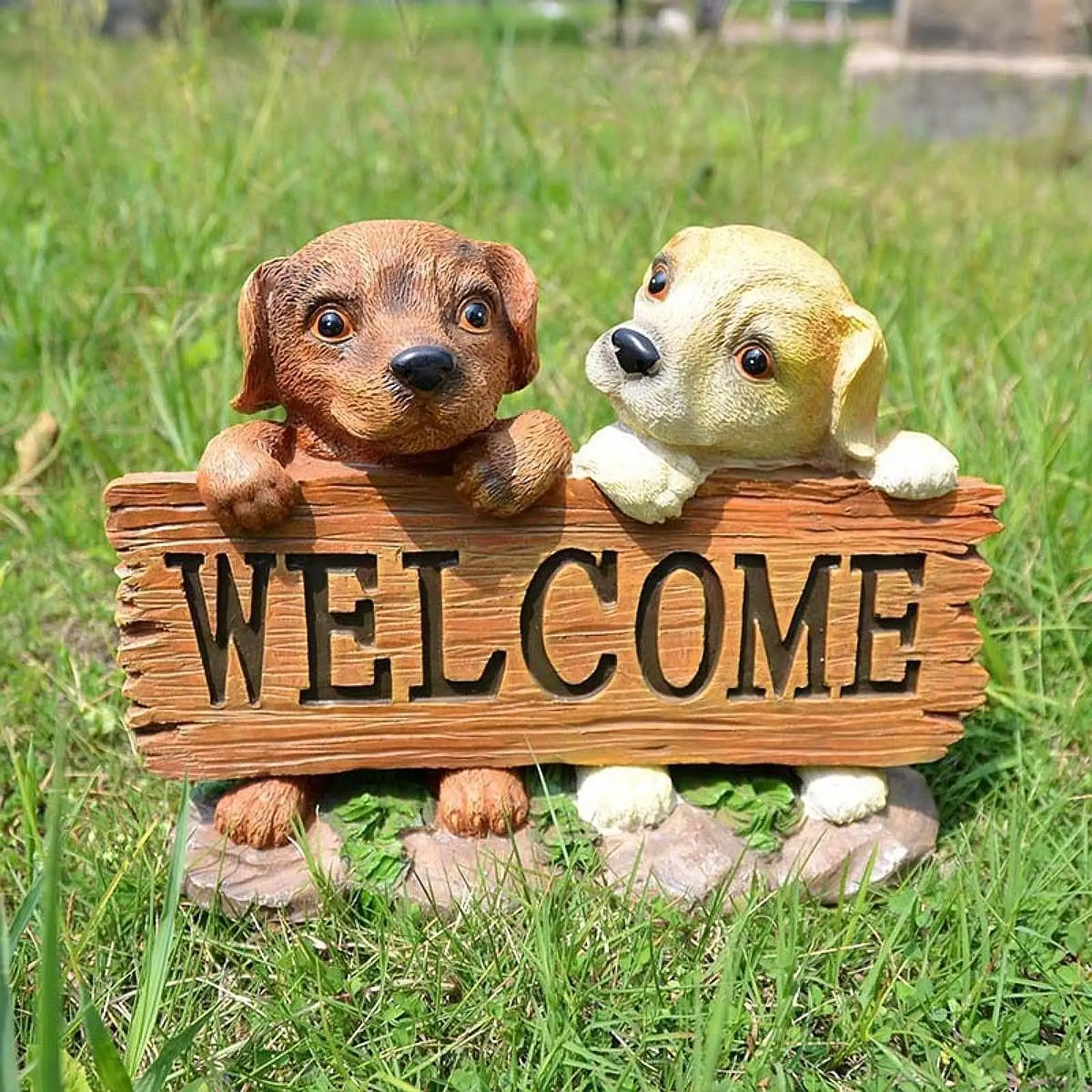 Garden Dog Statue Holiday Decoration Decorative Puppy Figurine Garden Ornament for Tabletop Home Office Outdoor Outside Garden
