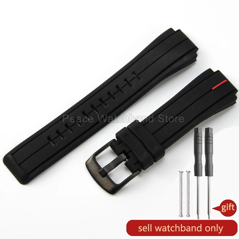 Colorfast Smooth-Textured Silicone Watchband with Convex Interface