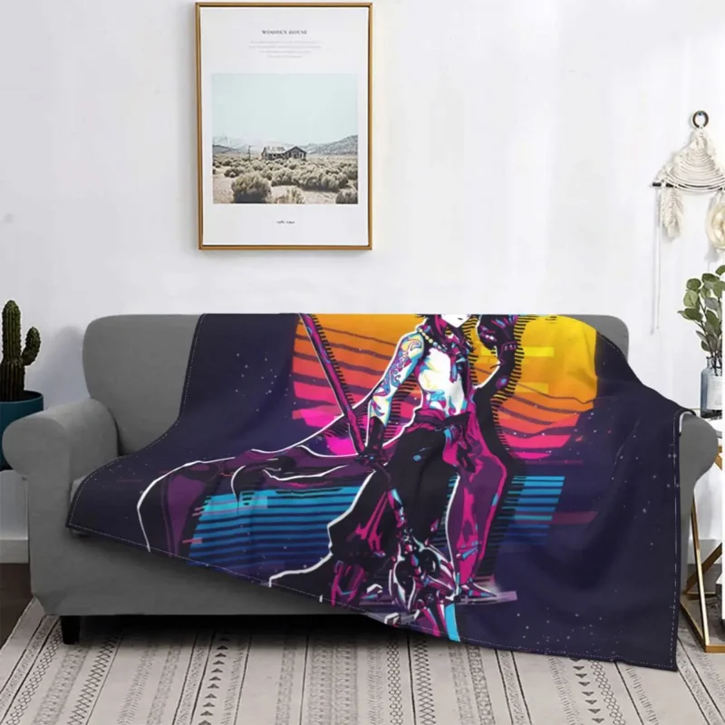 

Xiao Genshin Impact 80s Retro Blanket Soft Fleece Spring Autumn Warm Flannel Manga Throw Blankets for Sofa Office Bedroom Quilt