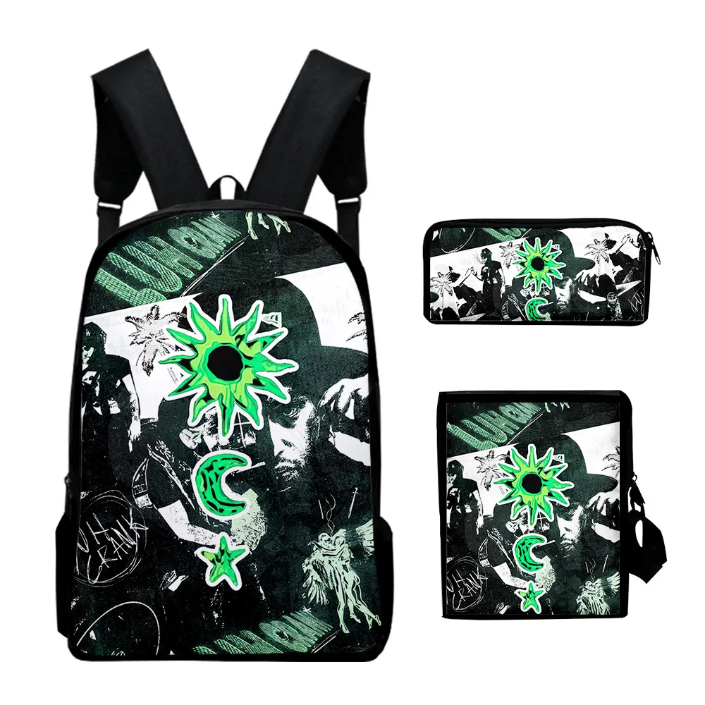 Popular Fashion Rapper Yeat 3D Print 3pcs/Set pupil School Bags Laptop Daypack Backpack Inclined shoulder bag Pencil Case