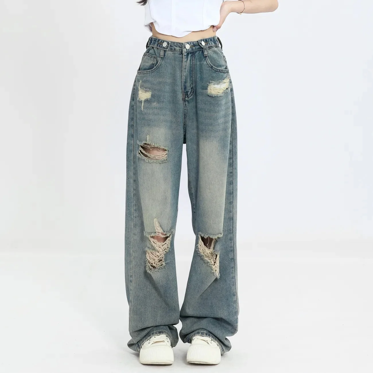 Vintage Y2K High Waist Wide Leg Jeans
