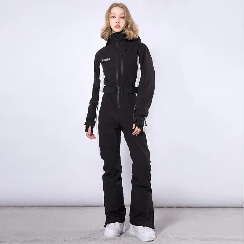 Winter New One-Piece Ski Suit Women Overalls Slim Fit Warm Outdoor Sports Snowboard Suit Ski Jumpsuits Wind Proof Waterproof
