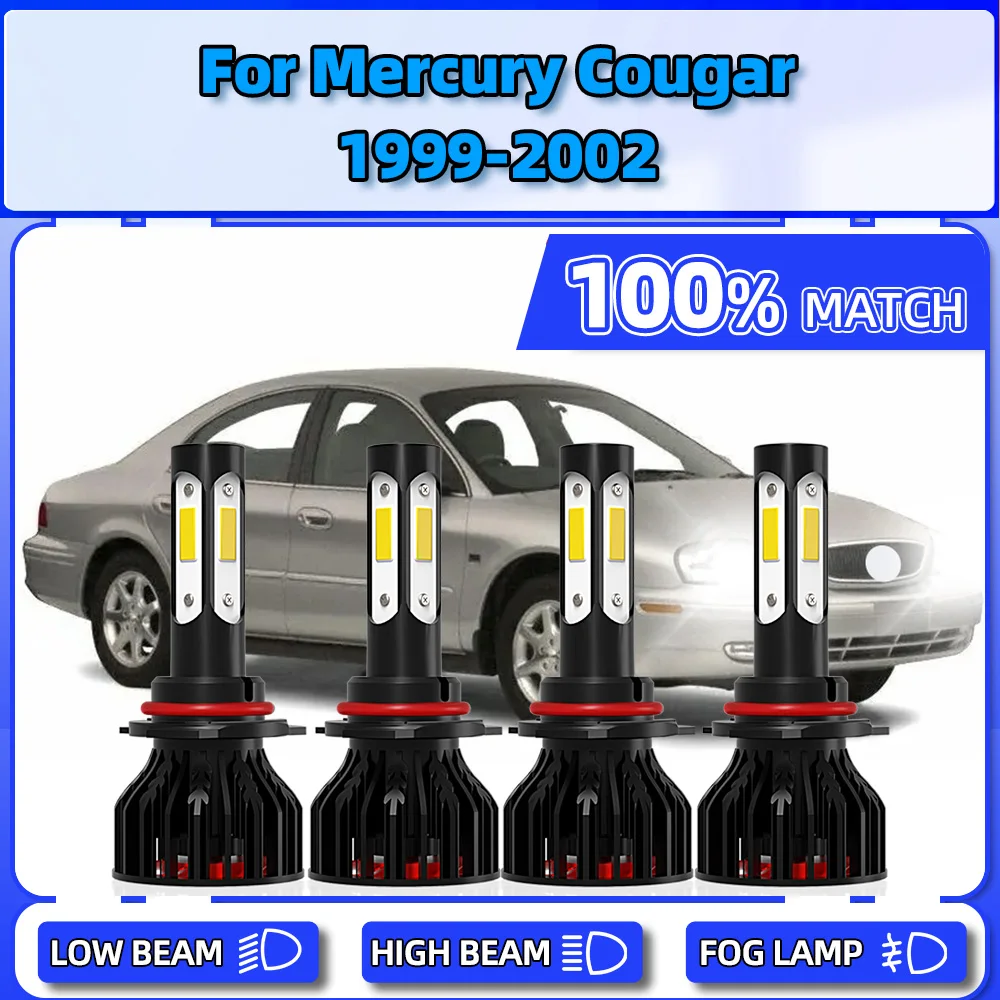 

12V Canbus LED Headlight Bulbs 40000LM Turbo Auto Lamps 240W Car Headlamps 6000K White For Mercury Cougar 1999 2000 2001 2002