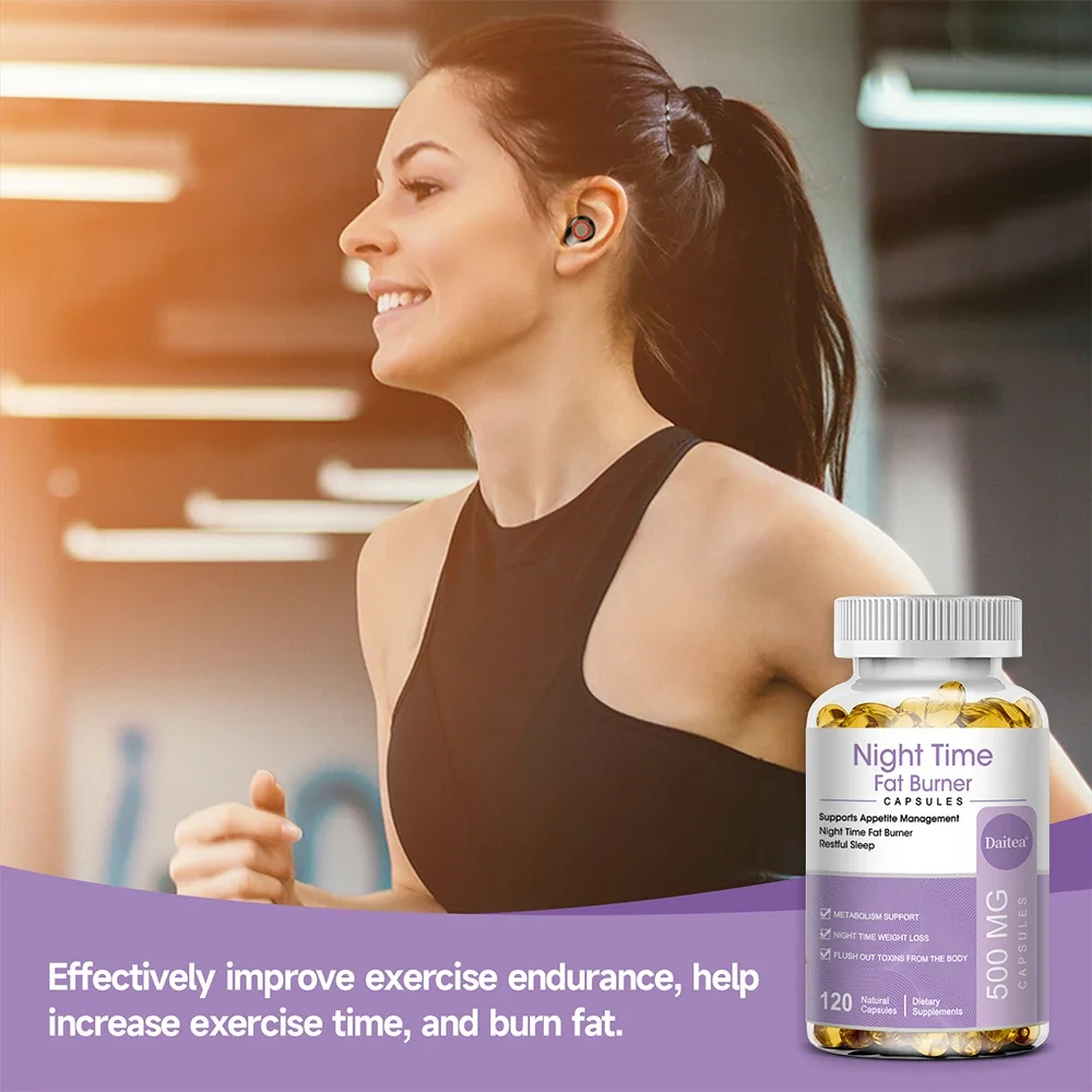 Nighttime Fat Burner-Natural Sleep and Nighttime Fat Burner-Appetite Suppressant and Detox, Metabolism, Vegetarian Capsules