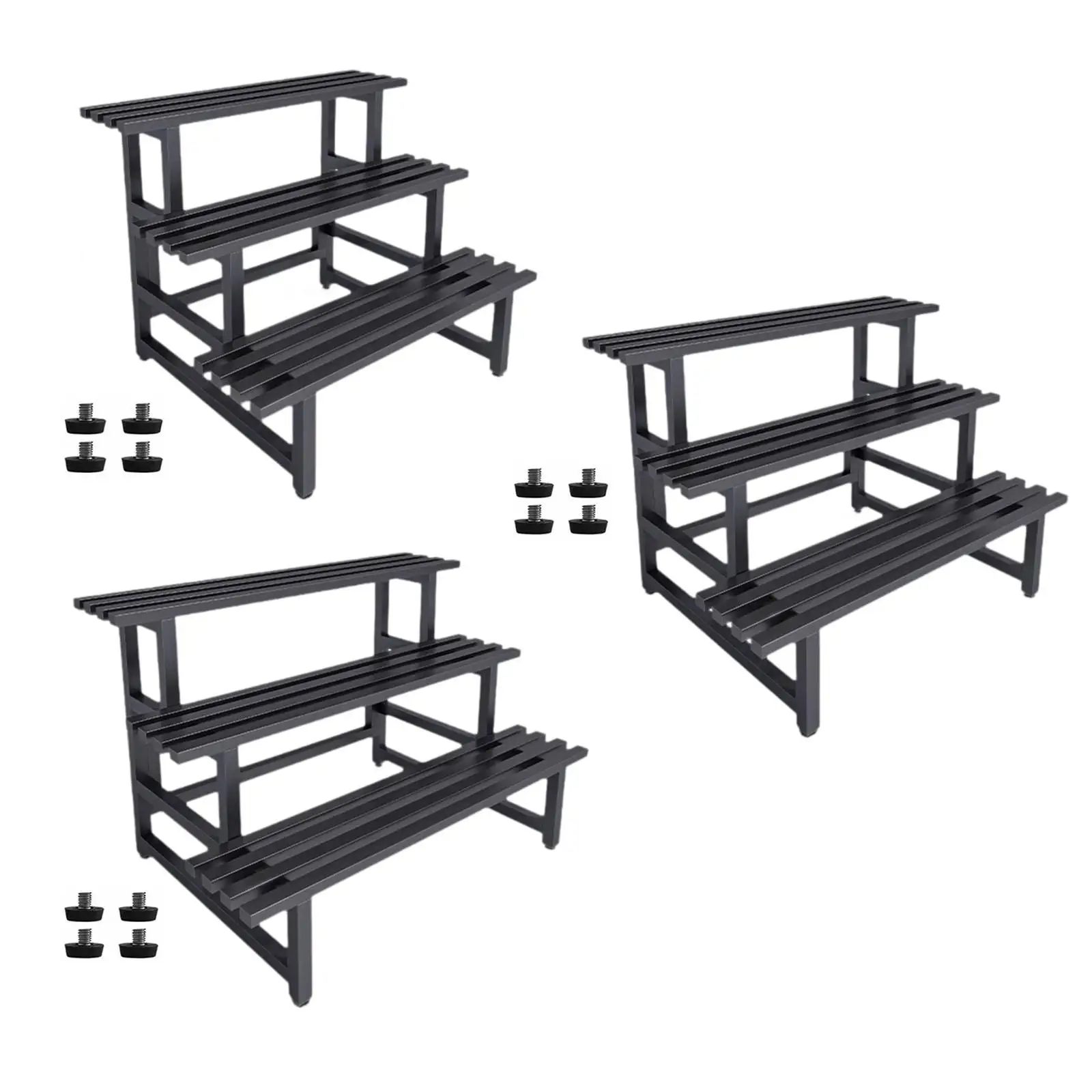 Metal Plant Stand Black Freestanding Stable 3 Tier Planter Display Shelf for Office Balcony Indoor Outdoor Garden Flower Store plant stand