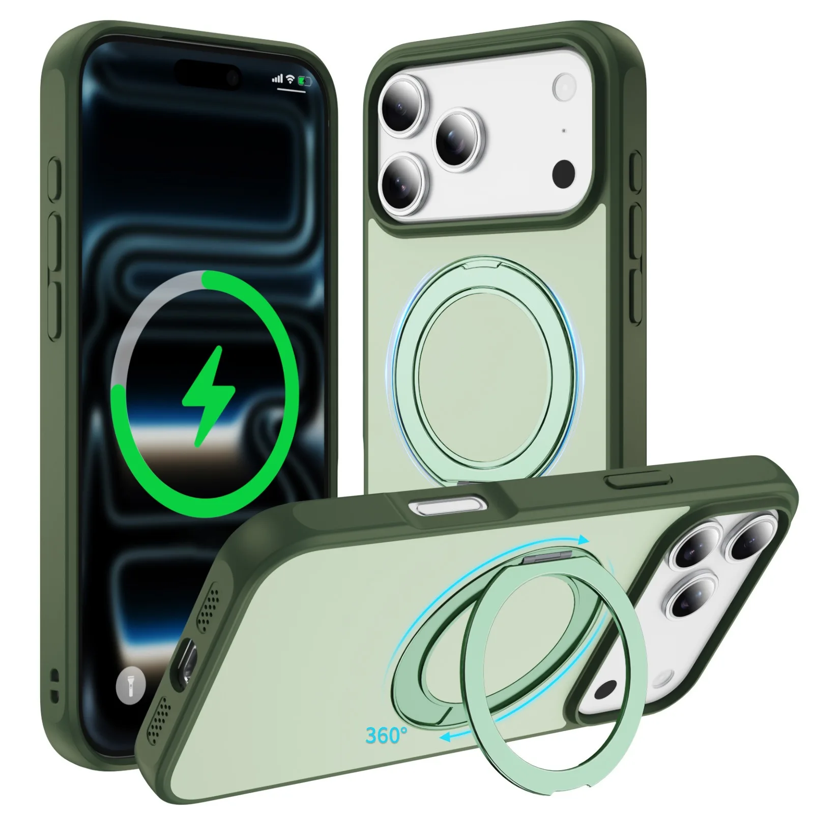 Dual Color Magnetic Stand Luxury Phone Case - Protective Hard Shell Cover