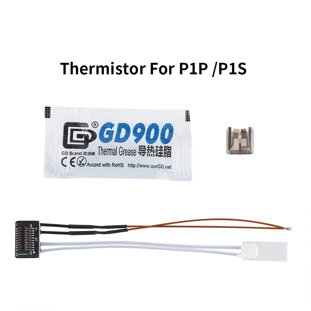 

Hotend Thermistor For Bambu Lab P1P P1S Thermistor Ceramic Cartridge Heater 24V 48W Heating Tube Thermal Grease for 3D Printing