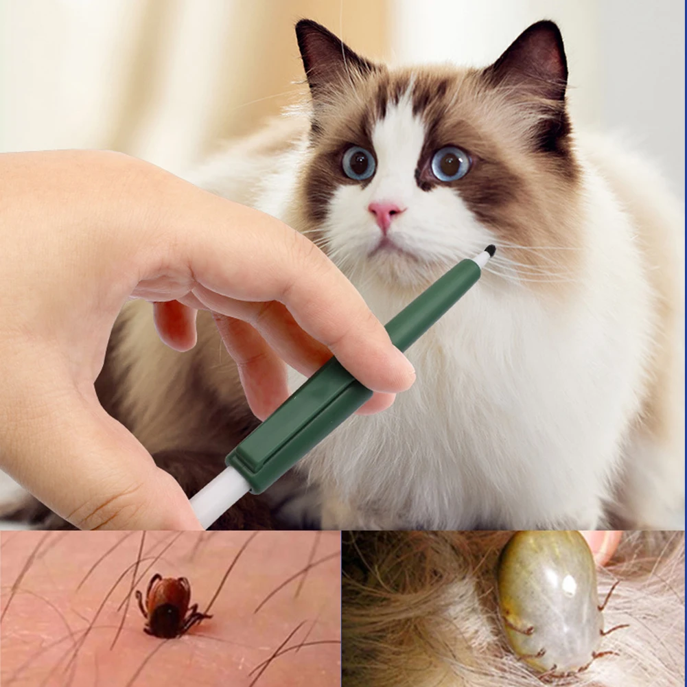 Pets Lice Catching Pen Portable Dog Ticks and Fleas Removal Tweezer Dog Ticks Removal Pen Pet Grooming Supplies In Stock