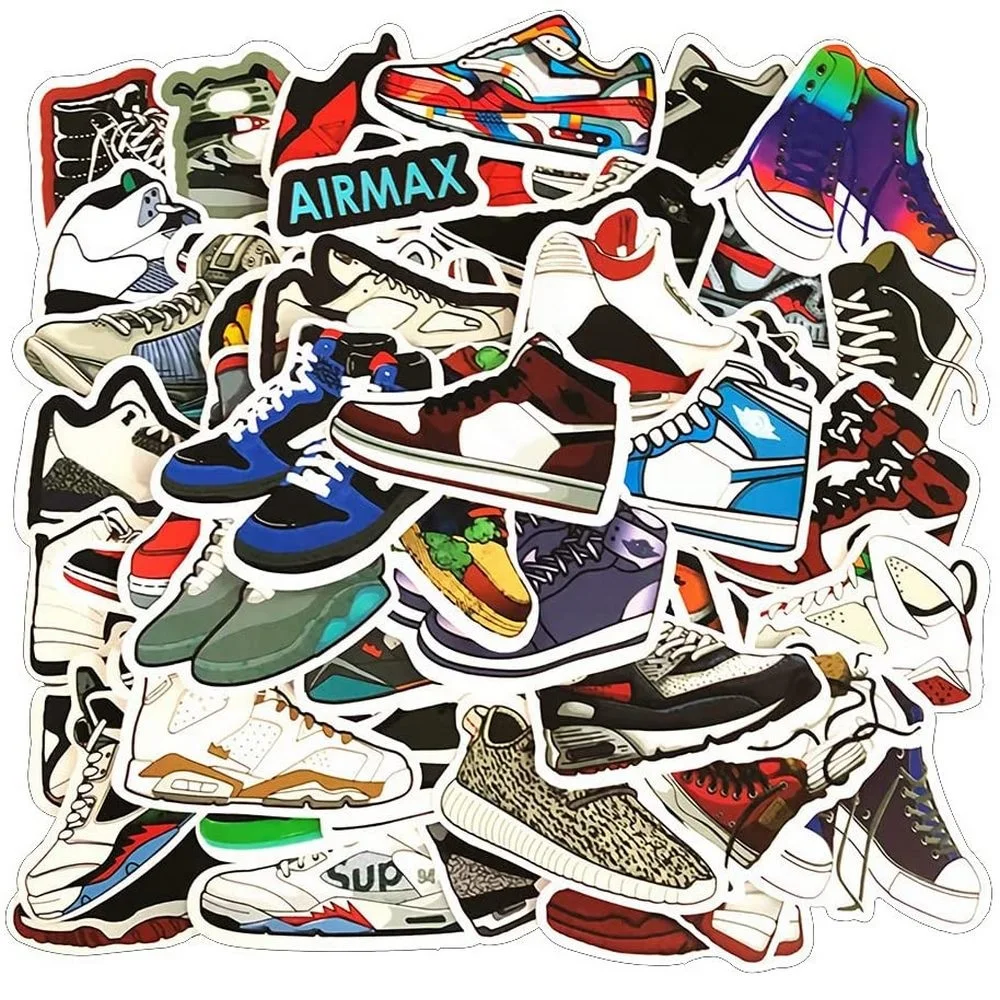 10/20/50pcs Trendy Basketball Sneaker Shoes Stickers Bottle Skateboard Luggage Phone Case Scrapbook Sticker for Kids Toy Gift