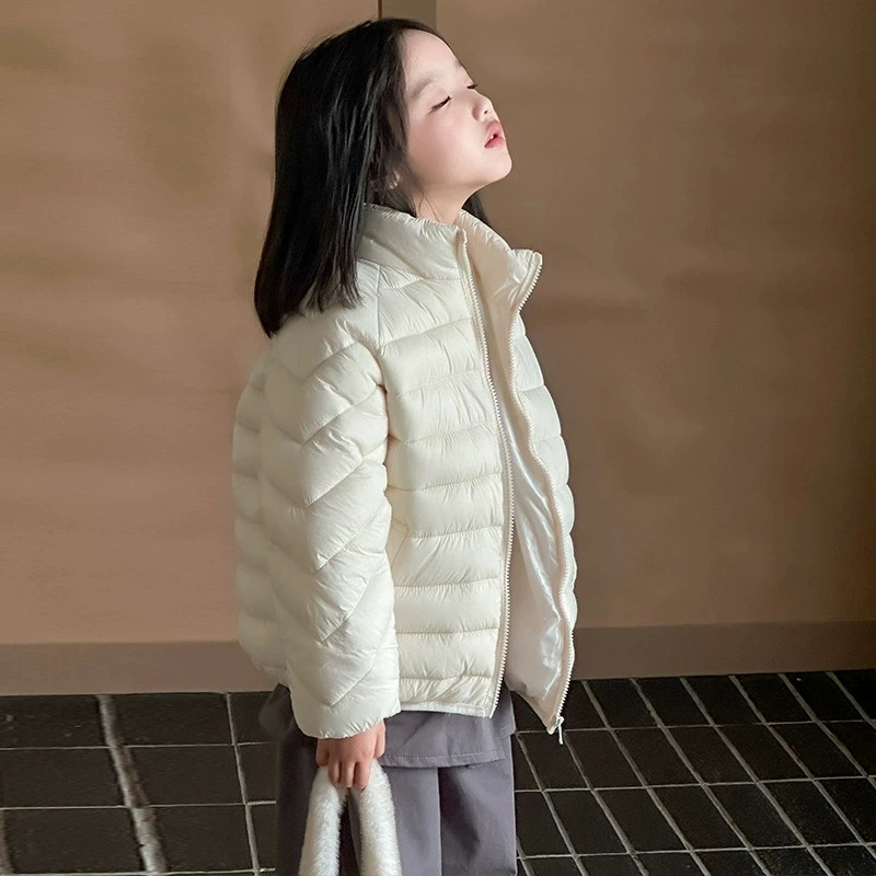 Winter Warm Baby and Girls Boys Lightweight Plain Turtleneck Zip Puffer Jackets Kids Windproof Coats Children Outfit Tops 1-12Yr