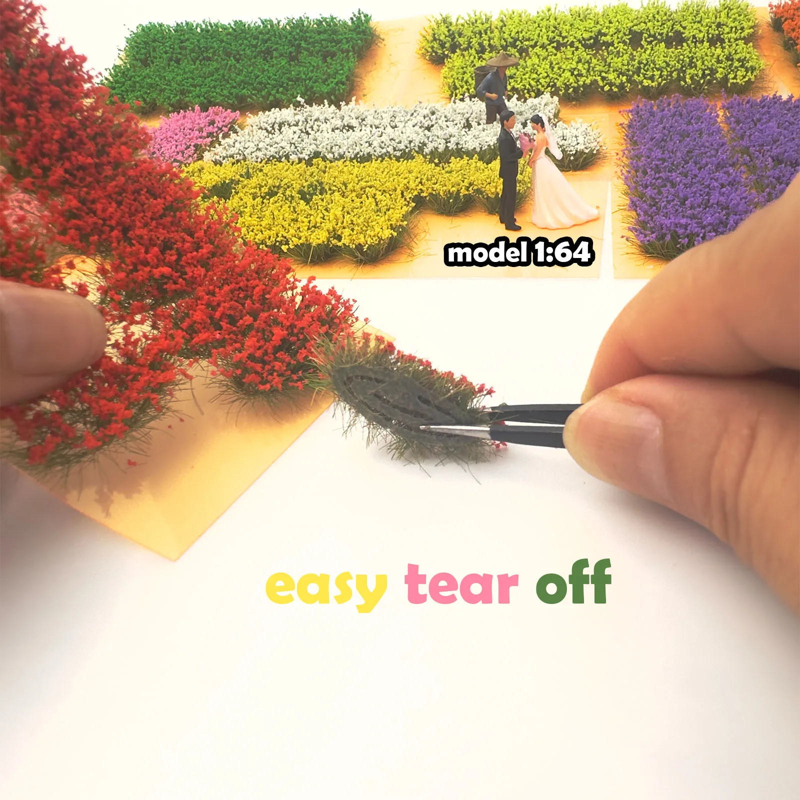 10mm 소형 꽃 클러스터 16 개/상자 정적 모델 식물 Wargame 지형 모래 테..